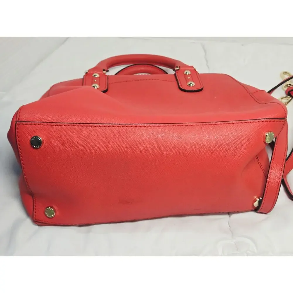 MICHAEL KORS Ciara Women's Handbag Red Saffiano Leather Satchel Casual Strap
